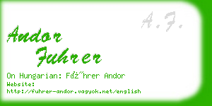 andor fuhrer business card